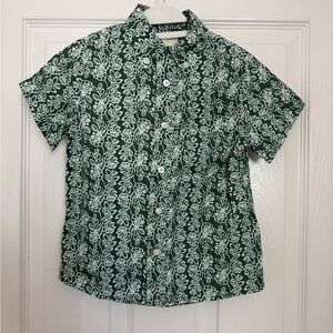 Crewcuts Green Floral Boys Button Down